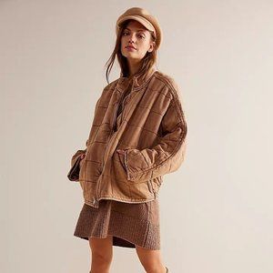 LIKE NEW Free People Dolman Quilted Knit Tan Jacket Size XS